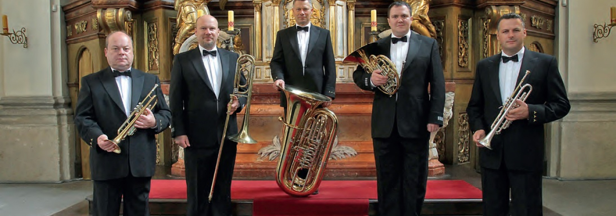 Žesťový kvintet BRASS FIVE Ústřední hudby AČR, který nám zahraje na koncertě v Lidicích.